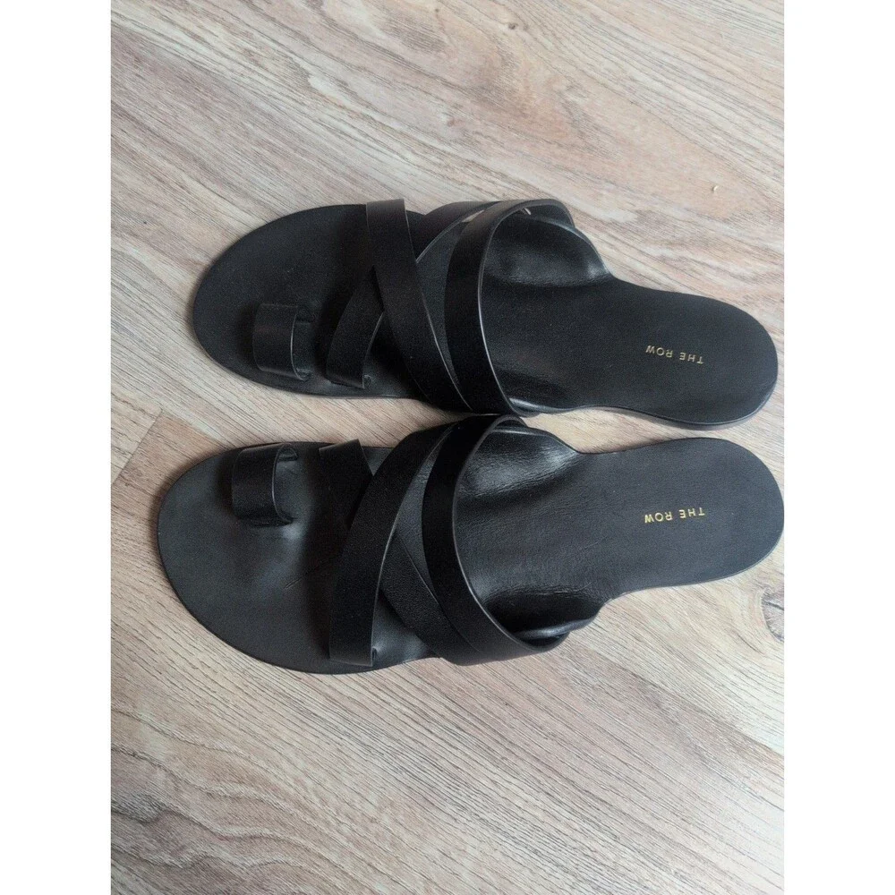 The Row City Kris Toe Ring Gladiator Sandals Womens EU 36 Black Leather - Picture 15 of 16